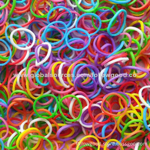 Rainbow Loom Bands, Lead- and Nickel-free, Made of ElasticNew